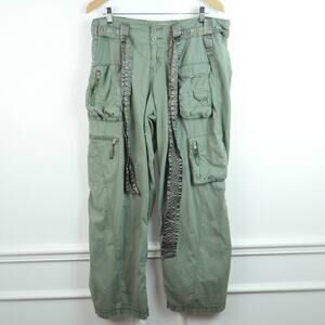 Vintage Y2K Abercrombie & Fitch Cargo Pants Size 10 Military Paratrooper Baggy